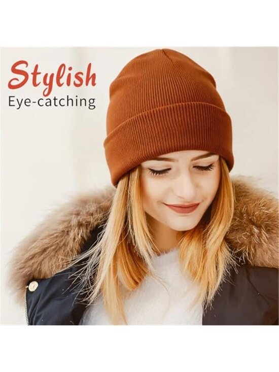 3 Pack Unisex Beanie Winter Double Layer Warm Knit Cuffed Hat main image 6